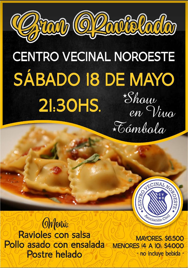 LLEGA LA RAVIOLADA DEL CENTRO VECINAL NOROESTE