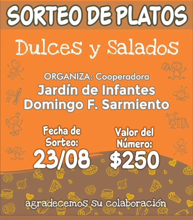 SORTEO DE PLATOS DULCES Y SALADOS