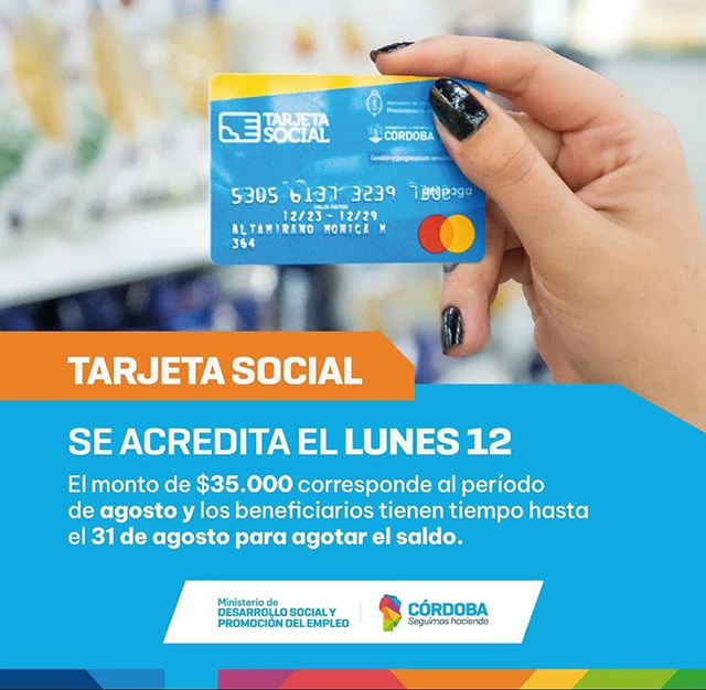 TARJETA SOCIAL CON FECHA DE PAGO