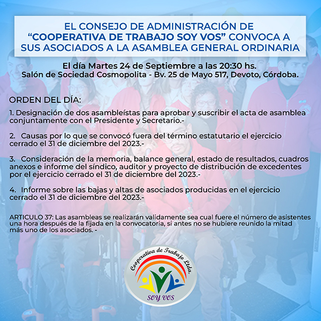 ASAMBLEA DE LA COOPERATIVA SOY VOS