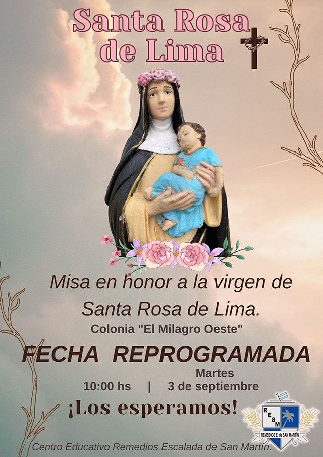 LA MISA EN HONOR A SANTA ROSA DE LIMA YA TIENE NUEVA FECHA