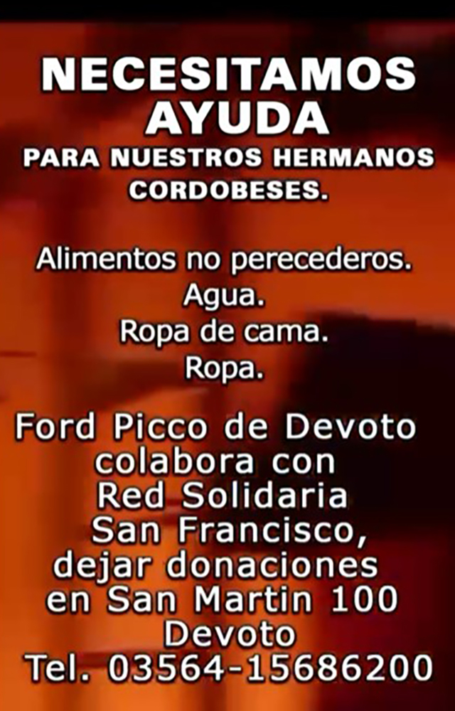 DEVOTO SE SUMA A LA CAMPAÑA DE RED SOLIDARIA PARA AYUDAR A LOS AFECTADOS POR LOS INCENDIOS