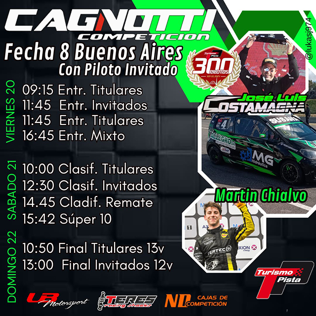 CAGNOTTI COMPETICIÓN PRESENTE EN LA CARRERA DE LOS 300 PILOTOS