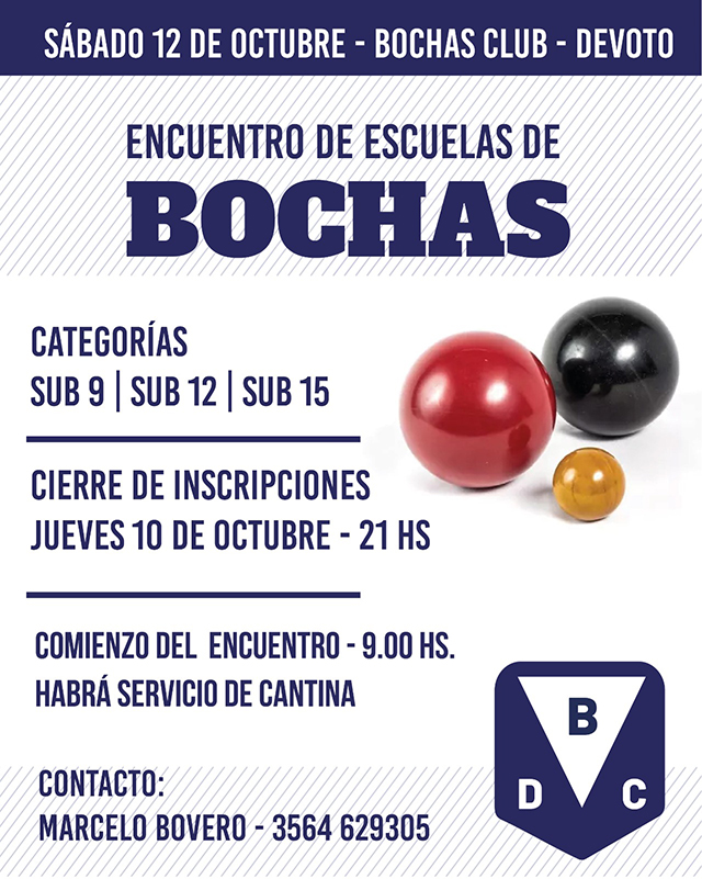 ENCUENTRO DE ESCUELITAS DE BOCHAS EN DEVOTO